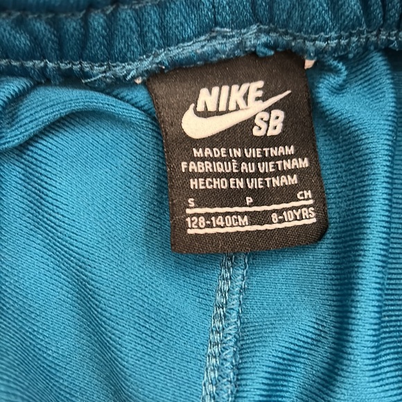 NIKE SB Boys Knit Athletic Basketball Drawstring Shorts Teal Blue Red size S 7/8 - Picture 4 of 6